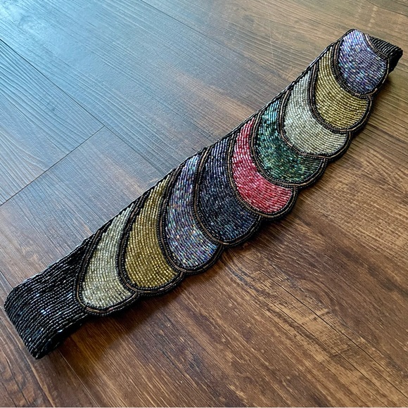 DELIL Beaded Rainbow Colored Vintage Velcro Belt main image 9